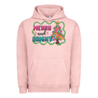 Pigment Salmon merry and bright christmas tree Urban Hoodie - MaliasSmallBusiness