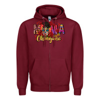 Burgundy mama chingona Zipper Hoodie - CTS Tumbler Store