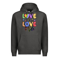 Charcoal Heather love is love pride Premium Hoodie - MaliasSmallBusiness