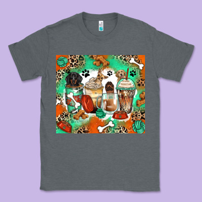 Dog Coffee Cups Classic Tee Designed By Zillion Design Studio