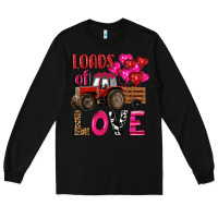 Black valentine's day loads of love tractor with pin heart balloons Long Sleeve Tee - RanaPortraitStore