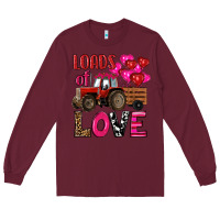 Burgundy valentine's day loads of love tractor with pin heart balloons Long Sleeve Tee - RanaPortraitStore