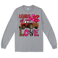Heather Grey valentine's day loads of love tractor with pin heart balloons Long Sleeve Tee - RanaPortraitStore
