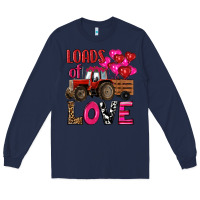 Navy valentine's day loads of love tractor with pin heart balloons Long Sleeve Tee - RanaPortraitStore