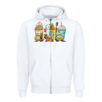 White school bus coffee cups Zipper Hoodie - Zillion Design Studio