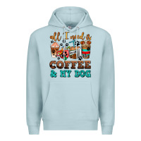 Blue Mist all i need is coffee and my dog Premium Hoodie - AdoDesignShop