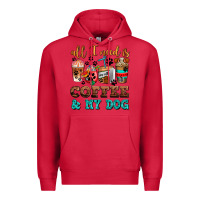 Cardinal all i need is coffee and my dog Premium Hoodie - AdoDesignShop