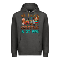Charcoal Heather all i need is coffee and my dog Premium Hoodie - AdoDesignShop