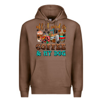 Chestnut all i need is coffee and my dog Premium Hoodie - AdoDesignShop