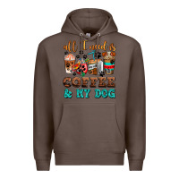 Coffee all i need is coffee and my dog Premium Hoodie - AdoDesignShop