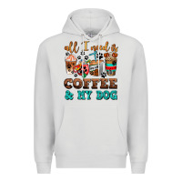 Dove Grey all i need is coffee and my dog Premium Hoodie - AdoDesignShop