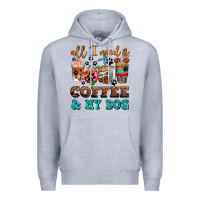 Heather Grey all i need is coffee and my dog Premium Hoodie - AdoDesignShop