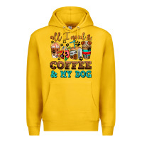 Lemon all i need is coffee and my dog Premium Hoodie - AdoDesignShop