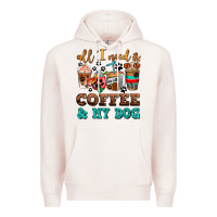 Pale Pink all i need is coffee and my dog Premium Hoodie - AdoDesignShop