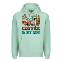Seafoam all i need is coffee and my dog Premium Hoodie - AdoDesignShop