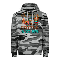 Slate Camo all i need is coffee and my dog Premium Hoodie - AdoDesignShop