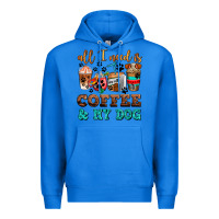 True Royal all i need is coffee and my dog Premium Hoodie - AdoDesignShop