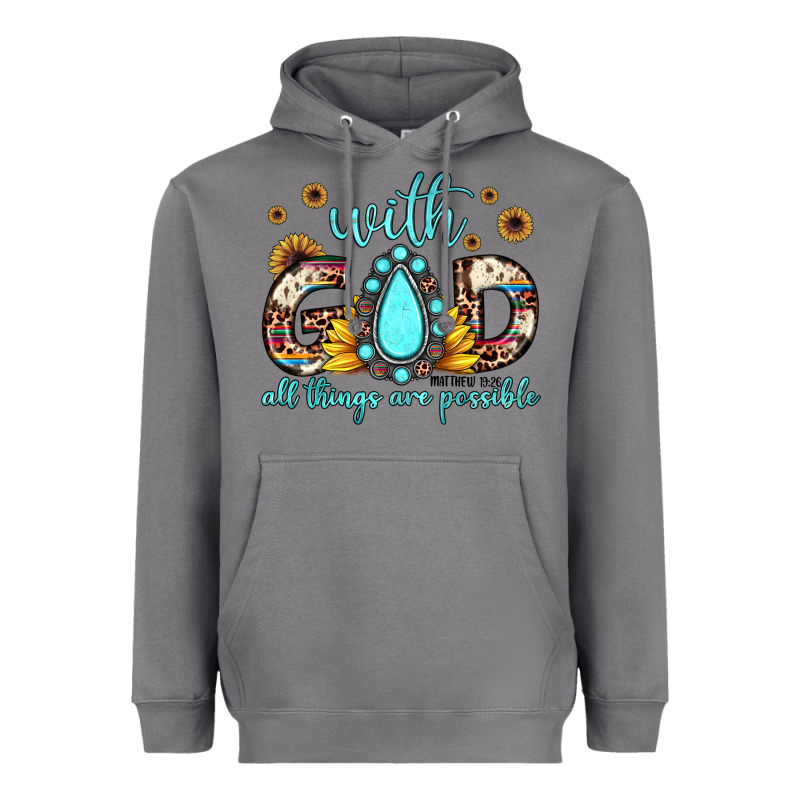 With God All Things Are Possible Matthew 19 26 Heavyweight Hoodie by JahusDesignShop | Teevron