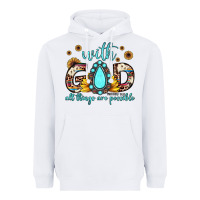 White with god all things are possible matthew 19 26 Heavyweight Hoodie - JahusDesignShop