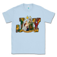 Dusty Blue joy holy family Classic Tee - RanaPortraitStore