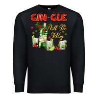 Black gin`gle all the way with bottle and cocktails Premium Sweatshirt - AdoDesignShop
