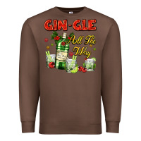 Chestnut gin`gle all the way with bottle and cocktails Premium Sweatshirt - AdoDesignShop