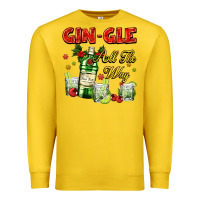 Lemon gin`gle all the way with bottle and cocktails Premium Sweatshirt - AdoDesignShop