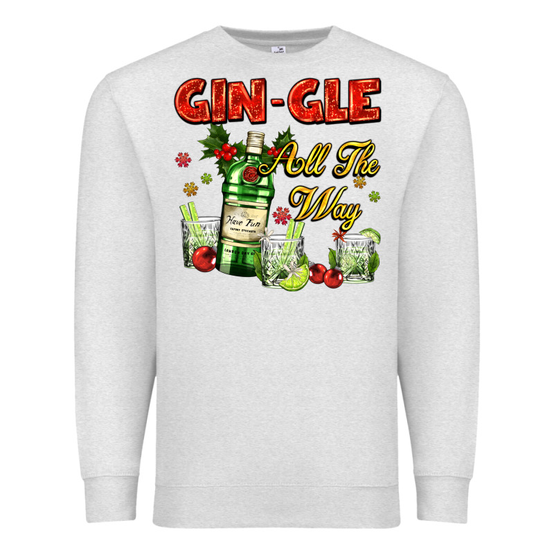 Gin`gle All The Way With Bottle And Cocktails Premium Sweatshirt by AdoDesignShop | Teevron