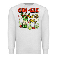 Oatmeal Heather gin`gle all the way with bottle and cocktails Premium Sweatshirt - AdoDesignShop