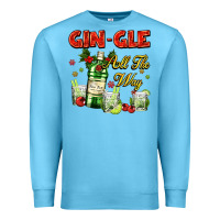 Ocean Blue gin`gle all the way with bottle and cocktails Premium Sweatshirt - AdoDesignShop