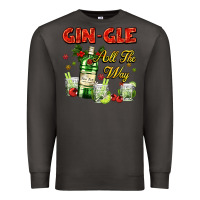 Smoke gin`gle all the way with bottle and cocktails Premium Sweatshirt - AdoDesignShop