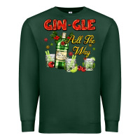 Sports Green gin`gle all the way with bottle and cocktails Premium Sweatshirt - AdoDesignShop