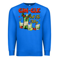 True Royal gin`gle all the way with bottle and cocktails Premium Sweatshirt - AdoDesignShop