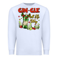 White gin`gle all the way with bottle and cocktails Premium Sweatshirt - AdoDesignShop