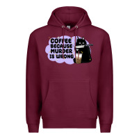 Burgundy coffee because murder is wrong Premium Hoodie - MaliasSmallBusiness