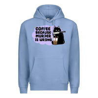 Colony Blue coffee because murder is wrong Premium Hoodie - MaliasSmallBusiness