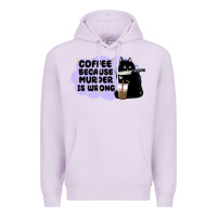 Lilac coffee because murder is wrong Premium Hoodie - MaliasSmallBusiness