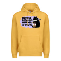 Mustard coffee because murder is wrong Premium Hoodie - MaliasSmallBusiness