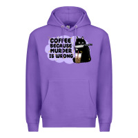 Purple coffee because murder is wrong Premium Hoodie - MaliasSmallBusiness