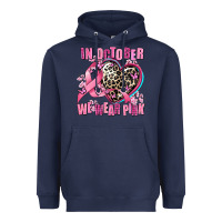 Navy western leopard  in october we wear pink heart Heavyweight Hoodie - AdoDesignShop