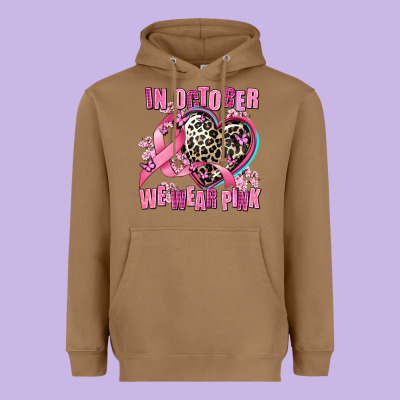 Western Leopard  In October We Wear Pink Heart Heavyweight Hoodie Designed By Adodesignshop