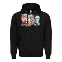 Black small business coffee cups Zipper Hoodie - Zillion Design Studio