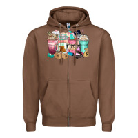 Chestnut small business coffee cups Zipper Hoodie - Zillion Design Studio