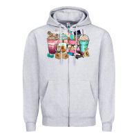 Heather Grey small business coffee cups Zipper Hoodie - Zillion Design Studio