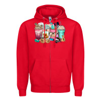 Red small business coffee cups Zipper Hoodie - Zillion Design Studio