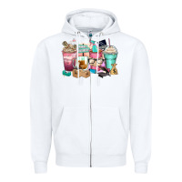 White small business coffee cups Zipper Hoodie - Zillion Design Studio