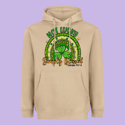 Not Lucky Simply Blessed Rainbow Heavyweight Hoodie Designed By Artiststas