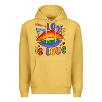 Antique Gold love is love lips Premium Hoodie - MaliasSmallBusiness