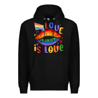 Black love is love lips Premium Hoodie - MaliasSmallBusiness