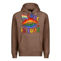 Chestnut love is love lips Premium Hoodie - MaliasSmallBusiness